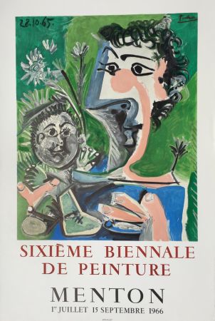 Lithograph Picasso - Sixieme Biennale de Peinture, Menton