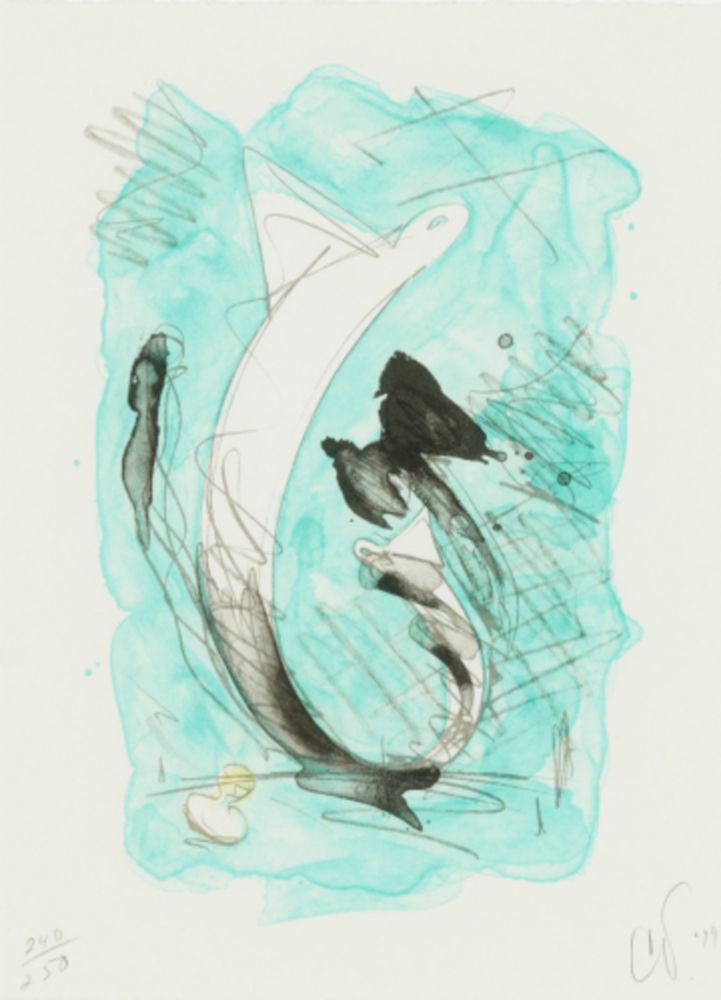 Lithograph Rosenquist - Sketch for a Sculpture in the Form of a Dress Collar and Tie, with Stud