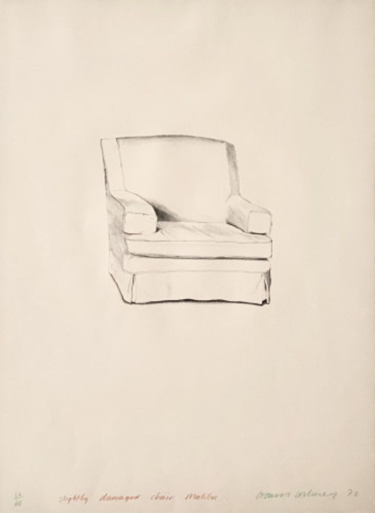 Lithograph Hockney - Slightly damaged chair, Malibu