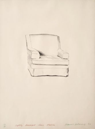 Lithograph Hockney - Slightly damaged chair, Malibu