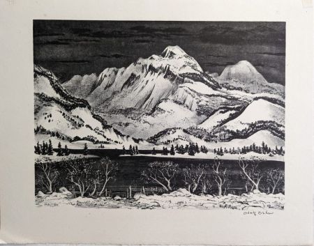 Lithograph Dehn - Snow Mountain (or Lake in the Mountains)
