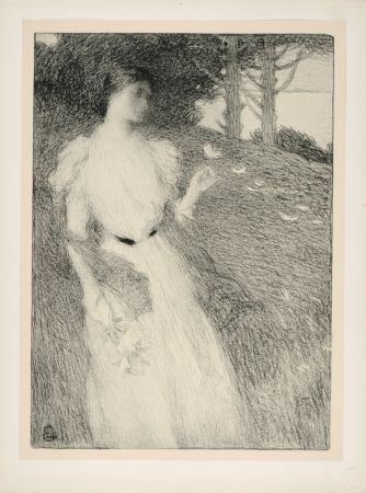 Lithograph Laurent - Soir d'Octobre, 1897