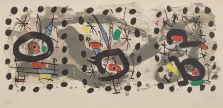 Lithograph Miró - Solar Bird, Lunar Bird, Sparks