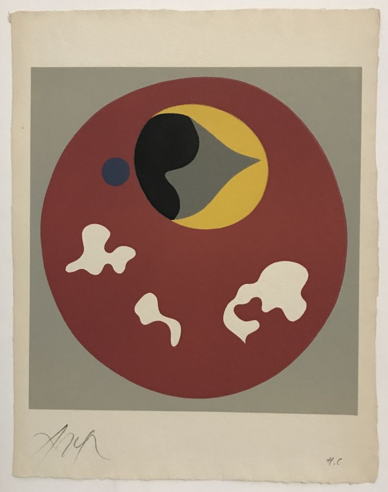 Woodcut Arp - Soleil Recercle