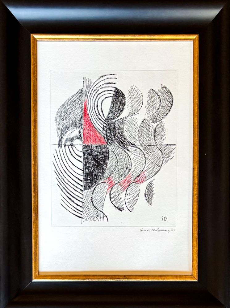 Etching Delaunay - Sonia Delaunay (1885-1979) - Composition - etching on paper - 1964