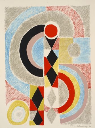 Lithograph Delaunay - Sonia Delaunay (1885-1979). Totem. Lithographie signée. 1970.