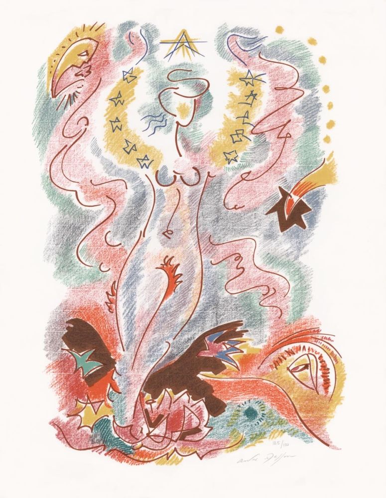 Lithograph Masson - Sonnets Louise Labé