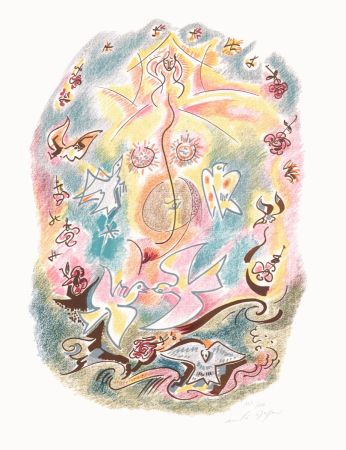 Lithograph Masson - Sonnets Louise Labé