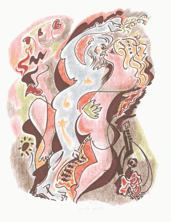 Lithograph Masson - Sonnets Louise Labé