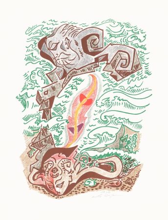 Lithograph Masson - Sonnets Louise Labé