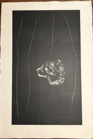 Lithograph Motherwell - Soot - Black Stone