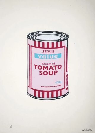 Screenprint Banksy - Soup Can - pink