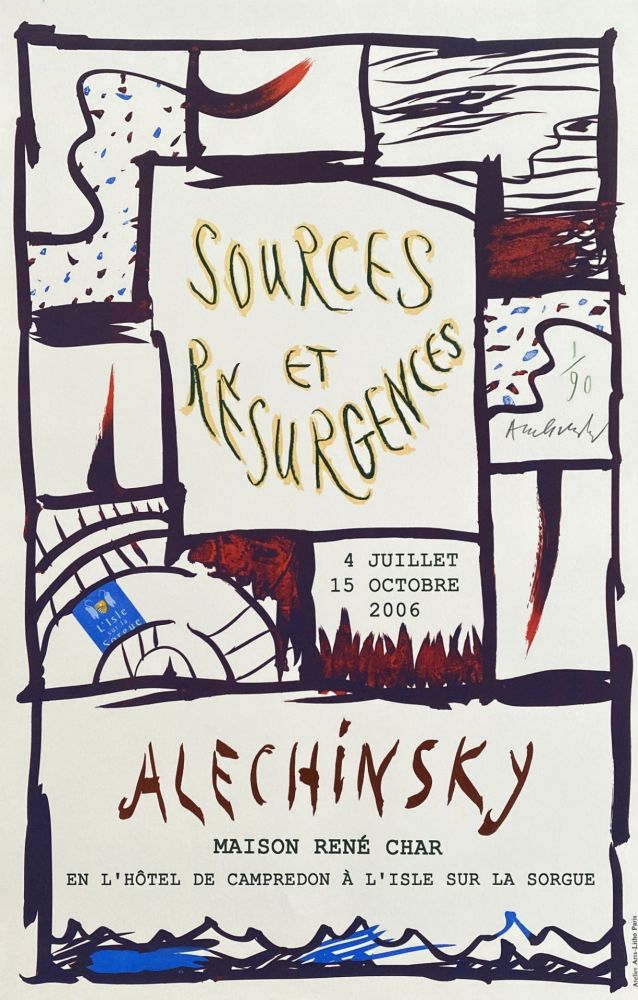 Lithograph Alechinsky - Sources et résurgences - Signée
