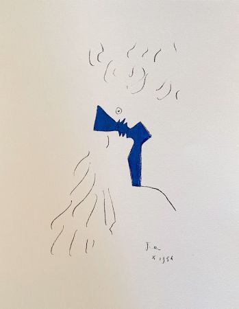 Lithograph Cocteau - Sous le manteau de feu
