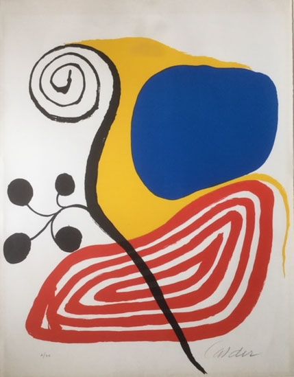 Lithograph Calder - Spiral Composition