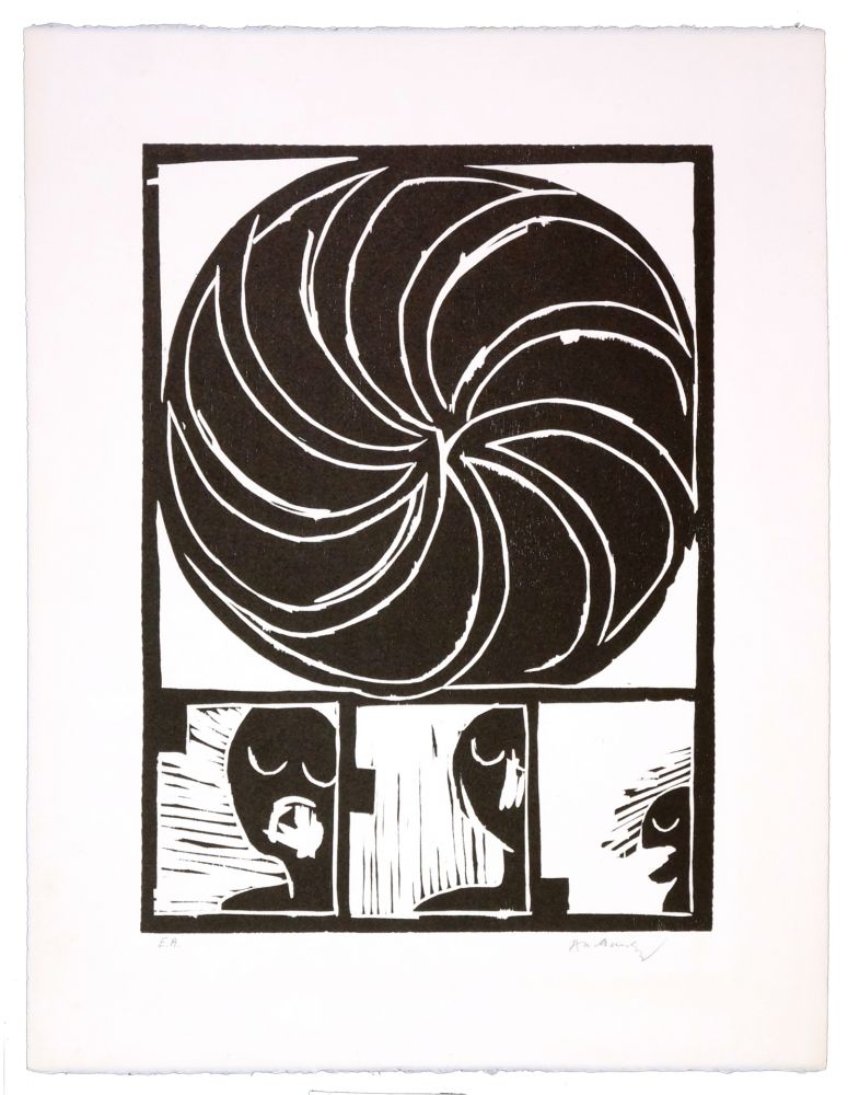 Woodcut Alechinsky - Spirale II