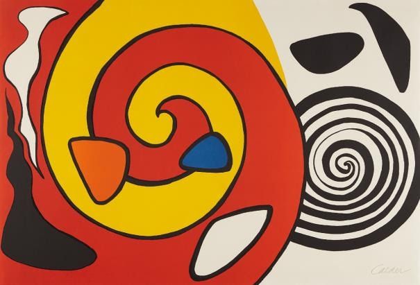 Lithograph Calder - Spirals and Forms