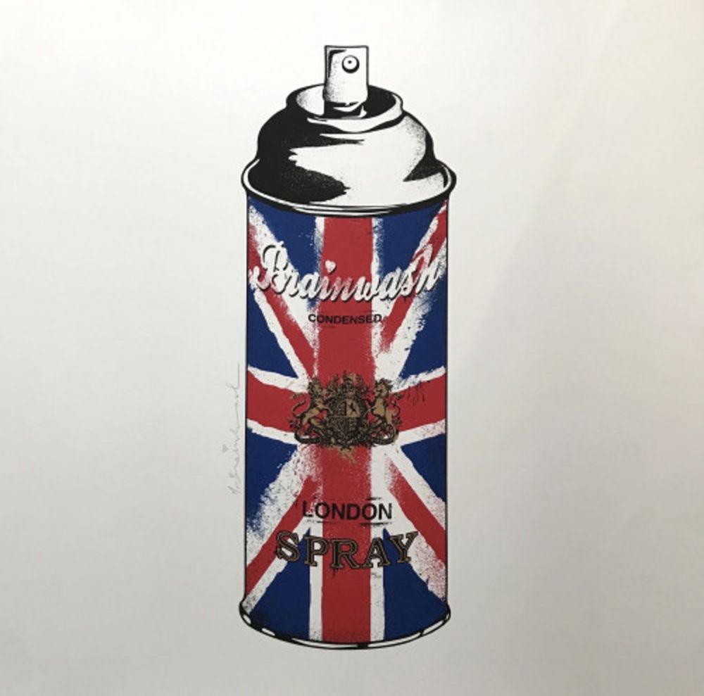 Screenprint Mr Brainwash - Spray Can (Union Jack)