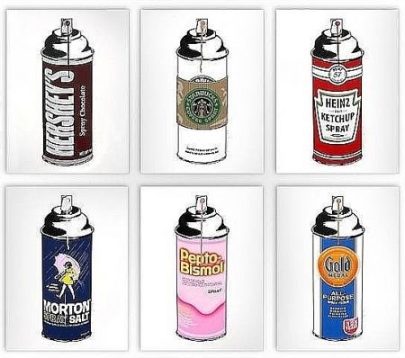 Screenprint Mr. Brainwash - Spray Cans - Portfolio of 6 prints