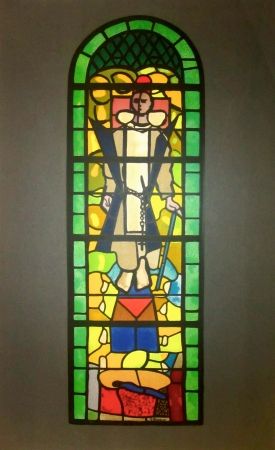 Lithograph Braque - Stained glass window at Church of Saint Dominique, Varengeville