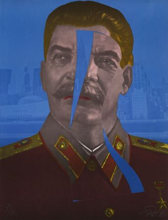 Lithograph Erro - Staline in New York