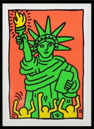 Screenprint Haring - Statue of Liberty