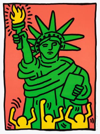 Screenprint Haring - Statue of Liberty