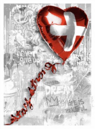 Screenprint Mr Brainwash - Stay Strong Swiss