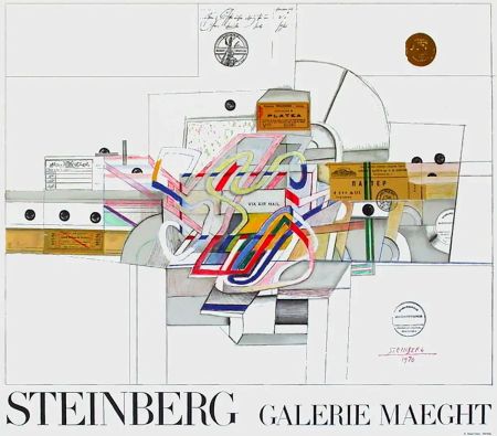 Poster Steinberg - STEINBERG 1970. Galerie Maeght. Affiche en lithographie.