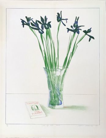 Lithograph Hockney - Still Life with Book