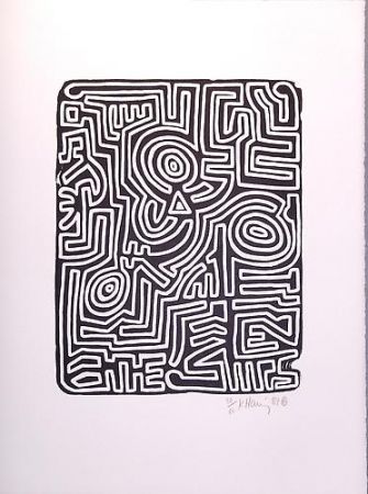 Lithograph Haring - Stones 3