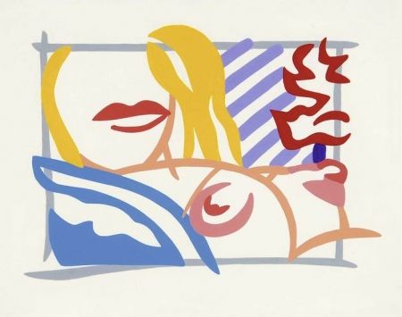 Lithograph Wesselmann - Study for Bedroom Blonde with Lavender Wallpaper