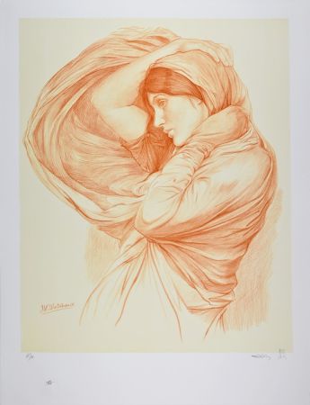 Lithograph Waterhouse - Study for Boreas, 1904