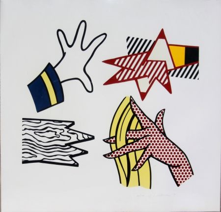 Lithograph Lichtenstein - Study of Hands