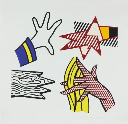 Screenprint Lichtenstein - Study of Hands
