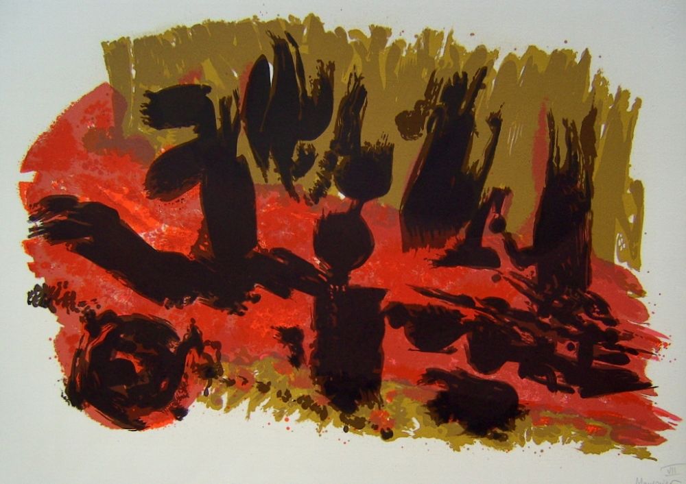 Lithograph Manessier - Suite de Paques VII, Les Saintes Femmes