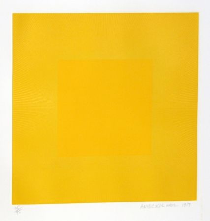 Etching And Aquatint Anuszkiewicz - Summer Suite (Yellow with Yellow)