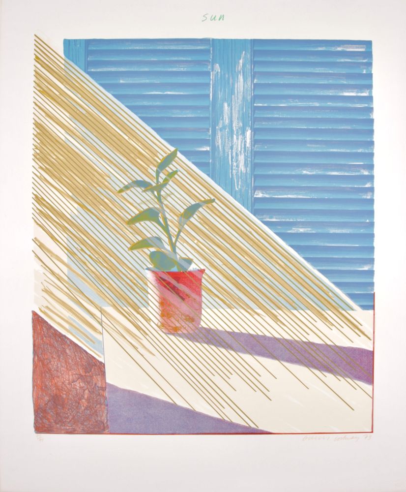 Lithograph Hockney - Sun