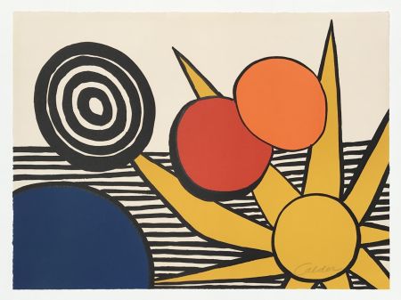 Lithograph Calder - Sun with Planets