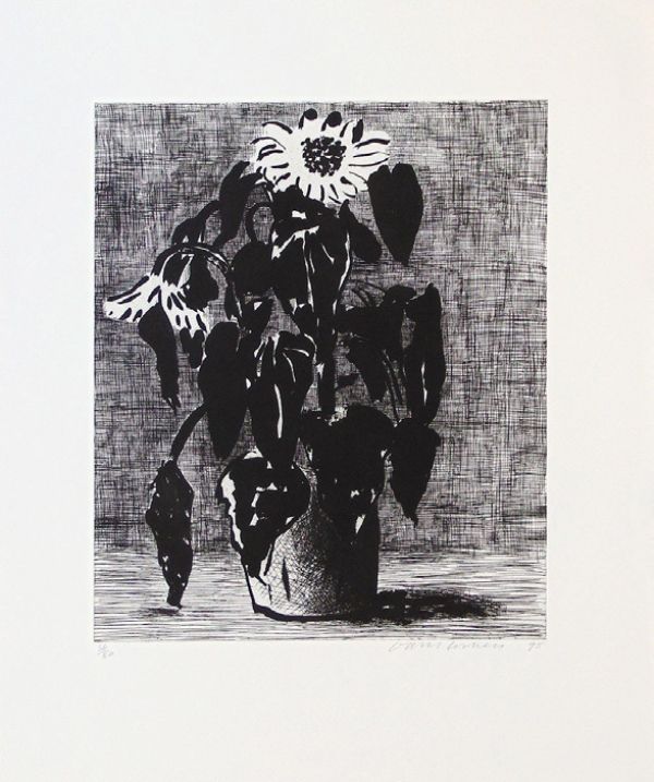 Etching And Aquatint Hockney - Sunflowers I