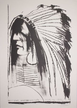 Lithograph Baskin - Swift dog - Standing Rock Sioux