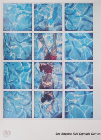 Lithograph Hockney - Swimmer, Pool Diver