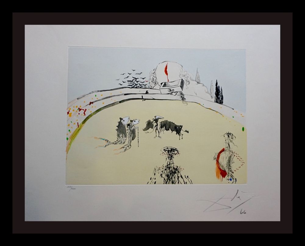 Etching Dali - Tauramachi Surrealiste Bullfight with Drawer 