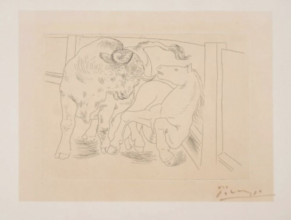 Etching Picasso - Taureau et Cheval