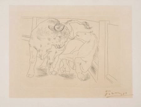Etching Picasso - Taureau et Cheval