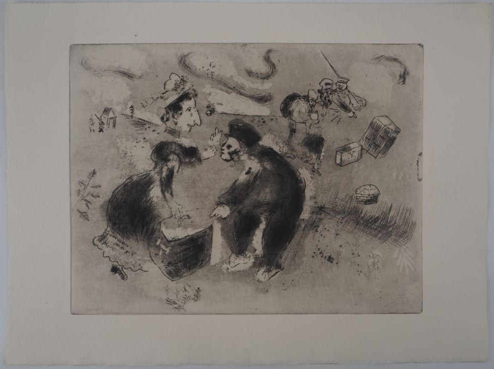 Etching Chagall - Tchitchikov douanier