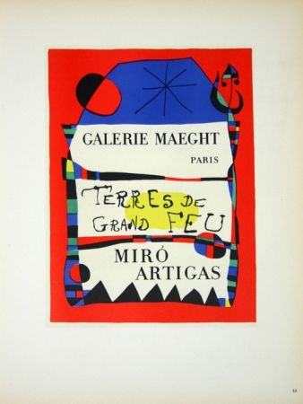 Lithograph Miró - Terre de Grand Feu  Galerie Maeght 1955
