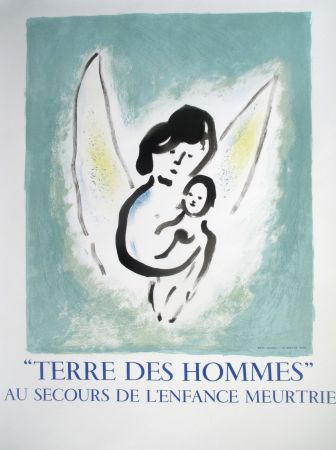 Lithograph Chagall - Terre des Hommes