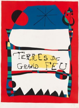 Lithograph Miró - Terres de grand feu, 1956