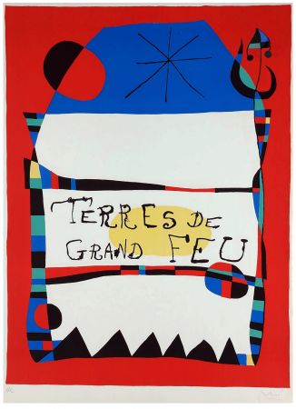 Lithograph Miró - TERRES DE GRAND FEU. MIRO ARTIGAS. Exposition 1956. Signée par l'artiste.